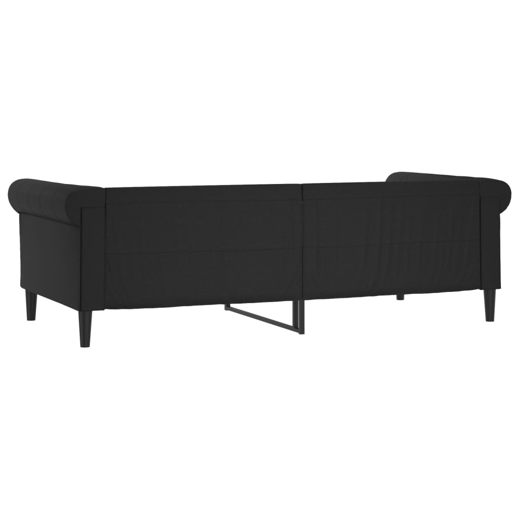vidaXL Sofa z funkcją spania, czarna, 90x190 cm, sztuczna skóra