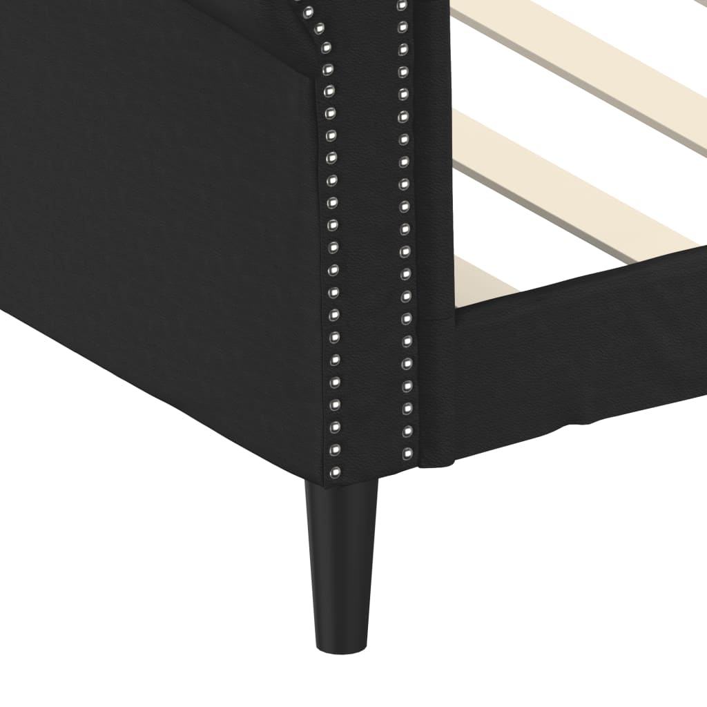 vidaXL Sofa z funkcją spania, czarna, 90x190 cm, sztuczna skóra