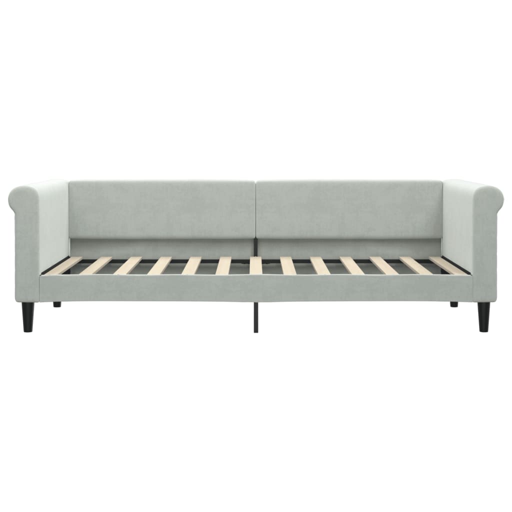 vidaXL Łóżko dzienne, jasnoszare, 80x200 cm, obite aksamitem