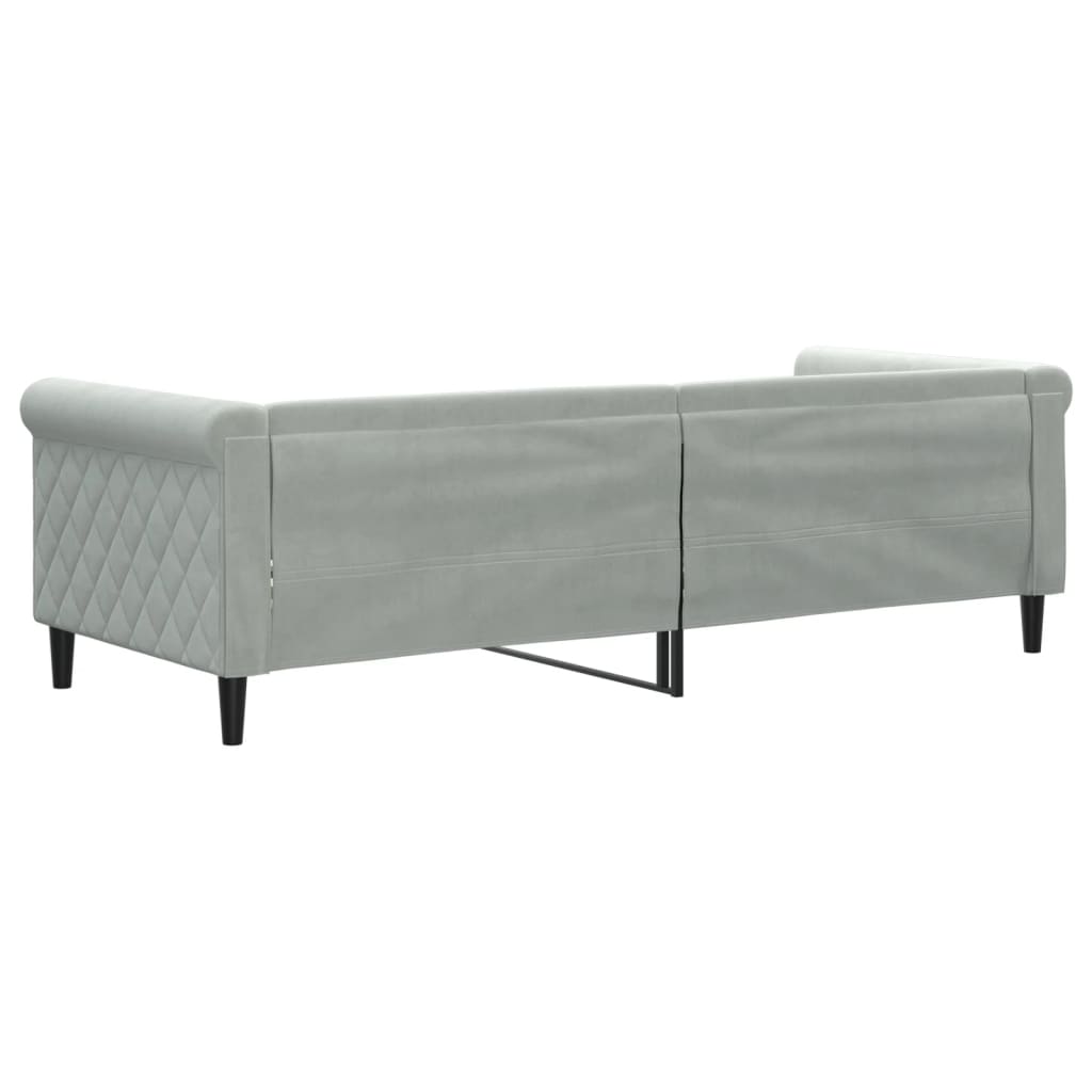 vidaXL Łóżko dzienne, jasnoszare, 80x200 cm, obite aksamitem