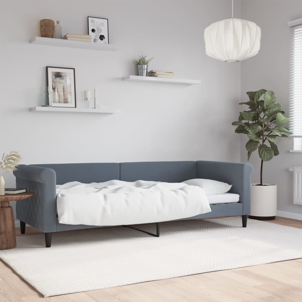 vidaXL Sofa z funkcją spania, ciemnoszara, 80x200 cm, aksamitna
