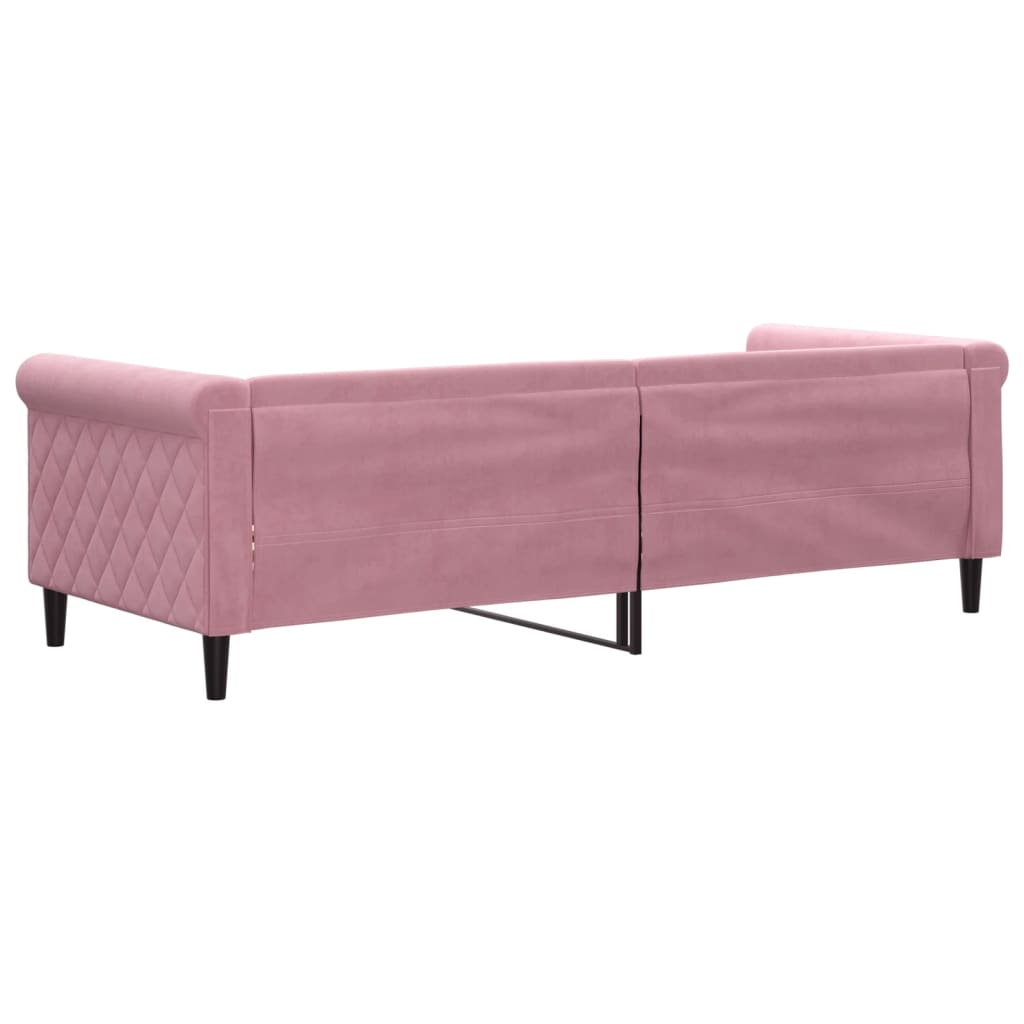 vidaXL Łóżko dzienne, różowe, 80x200 cm, obite aksamitem