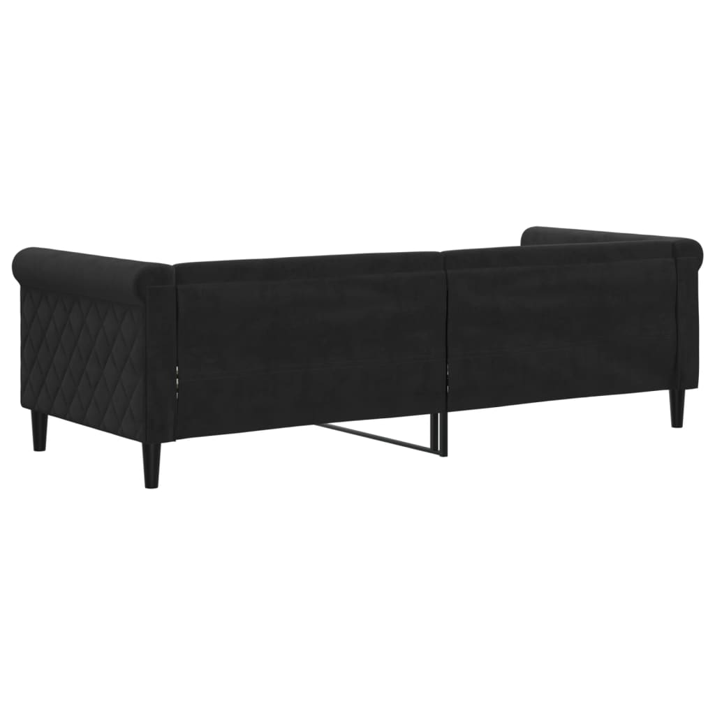 vidaXL Łóżko dzienne, czarne, 80x200 cm, obite aksamitem
