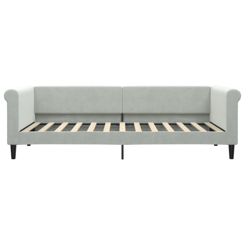 vidaXL Łóżko dzienne, jasnoszare, 90x200 cm, obite aksamitem