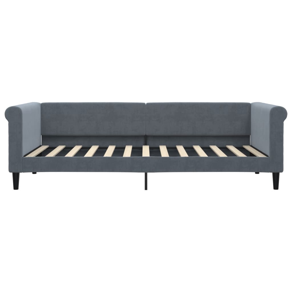vidaXL Sofa z funkcją spania, ciemnoszara, 90x200 cm, aksamit