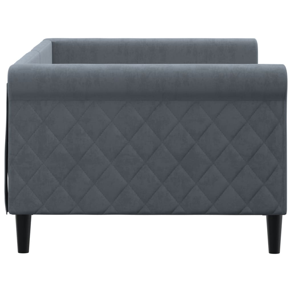 vidaXL Sofa z funkcją spania, ciemnoszara, 90x200 cm, aksamit