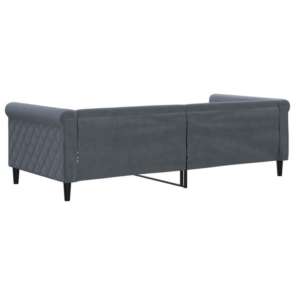 vidaXL Sofa z funkcją spania, ciemnoszara, 90x200 cm, aksamit
