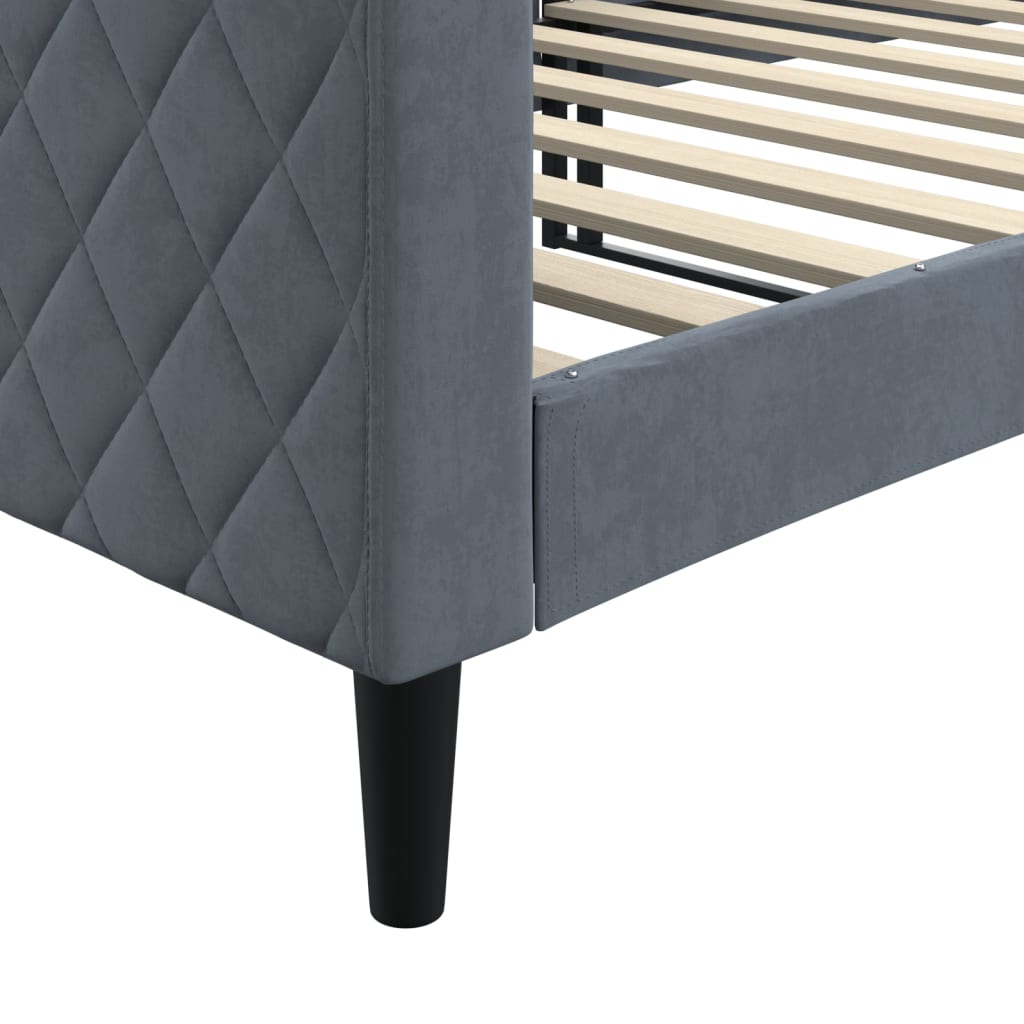 vidaXL Sofa z funkcją spania, ciemnoszara, 90x200 cm, aksamit