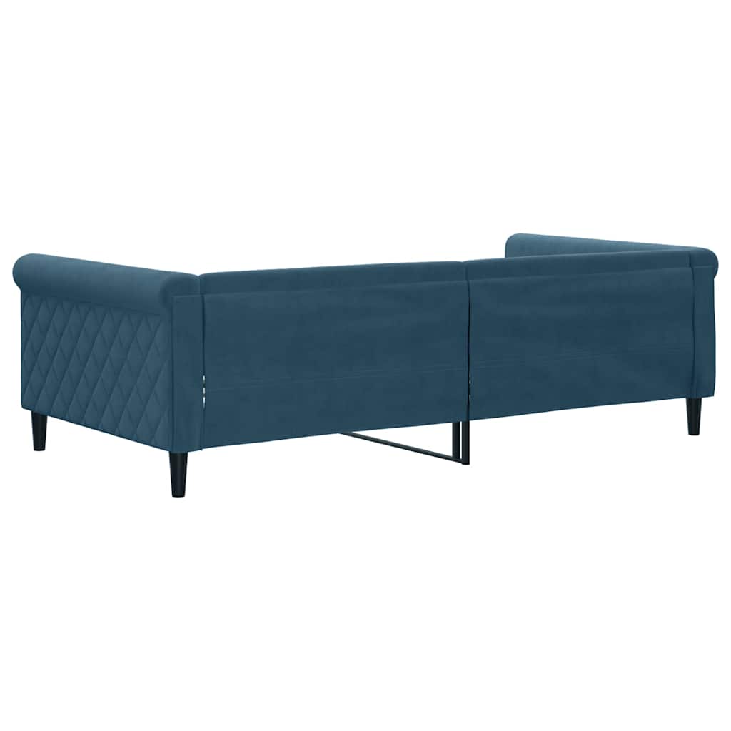 vidaXL Sofa z funkcją spania, niebieska, 100x200 cm, obita aksamitem