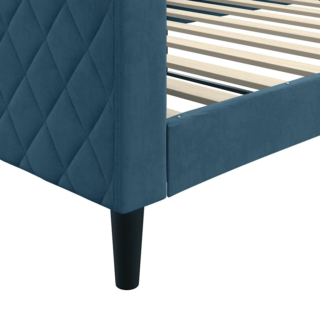vidaXL Sofa z funkcją spania, niebieska, 100x200 cm, obita aksamitem