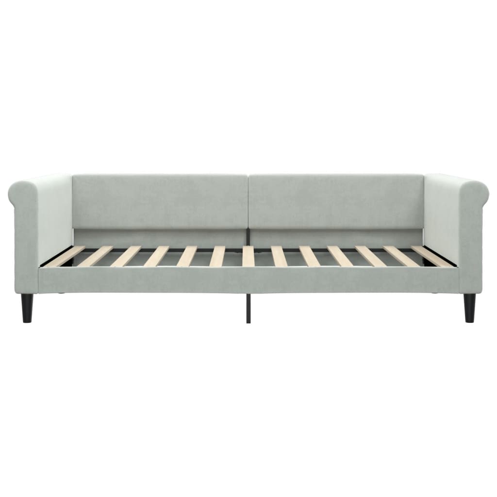 vidaXL Łóżko dzienne, jasnoszare, 100x200 cm, obite aksamitem
