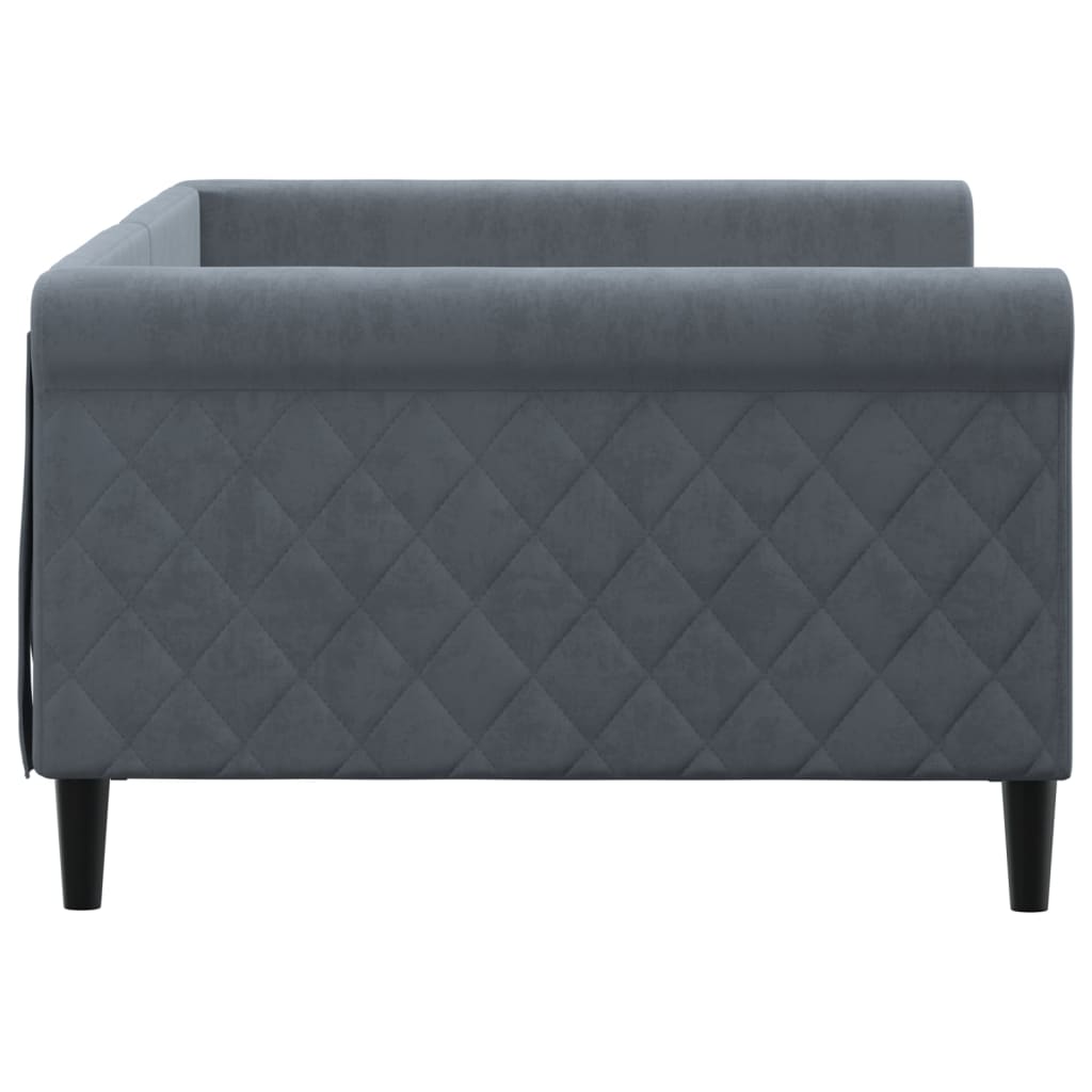 vidaXL Sofa z funkcją spania, ciemnoszara, 100x200 cm, aksamit