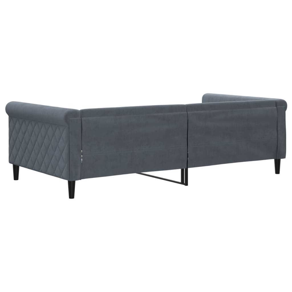 vidaXL Sofa z funkcją spania, ciemnoszara, 100x200 cm, aksamit