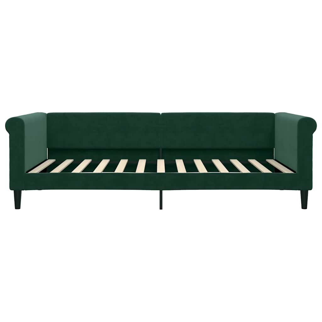 vidaXL Sofa z funkcją spania, ciemnozielona, 100x200 cm, aksamitna