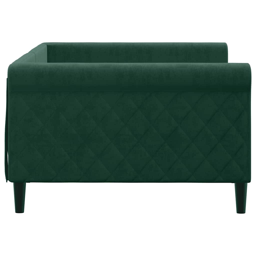 vidaXL Sofa z funkcją spania, ciemnozielona, 100x200 cm, aksamitna