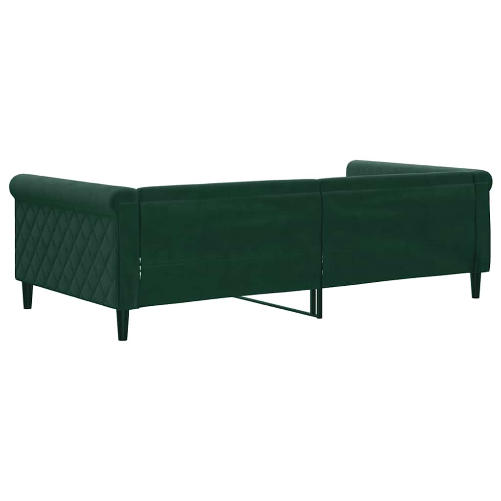 vidaXL Sofa z funkcją spania, ciemnozielona, 100x200 cm, aksamitna