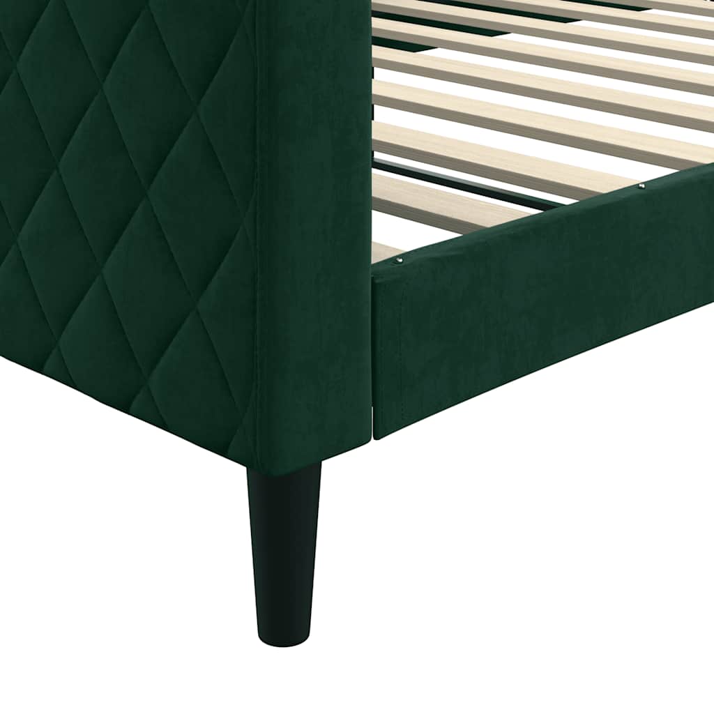 vidaXL Sofa z funkcją spania, ciemnozielona, 100x200 cm, aksamitna
