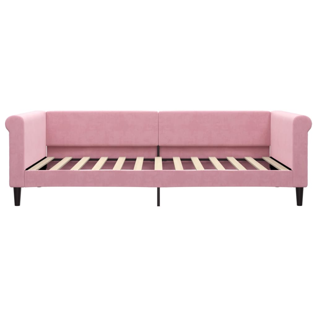 vidaXL Sofa z funkcją spania, różowa, 100x200 cm, obita aksamitem