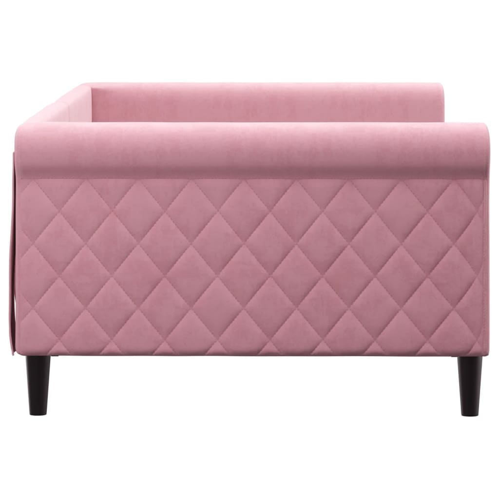vidaXL Sofa z funkcją spania, różowa, 100x200 cm, obita aksamitem