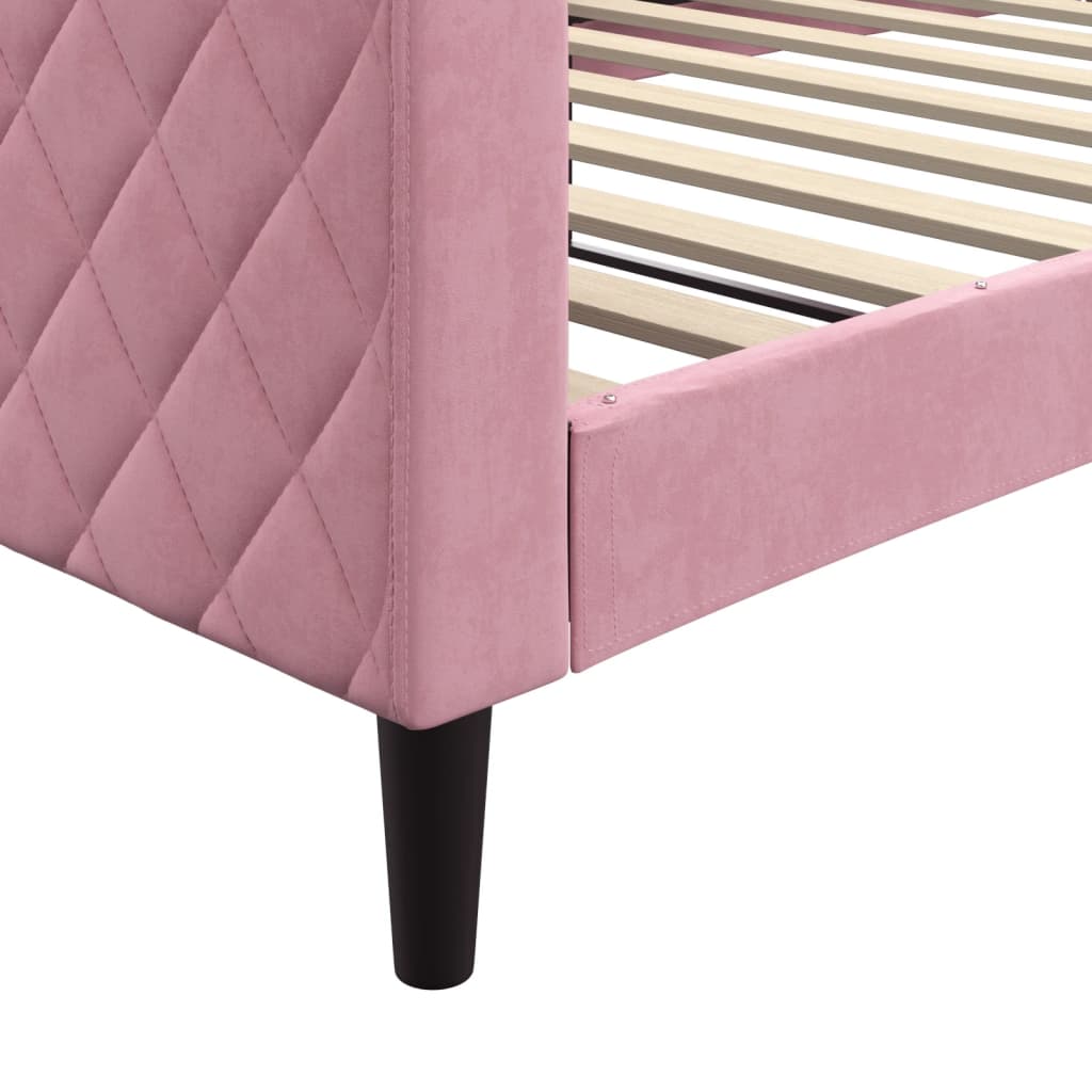 vidaXL Sofa z funkcją spania, różowa, 100x200 cm, obita aksamitem