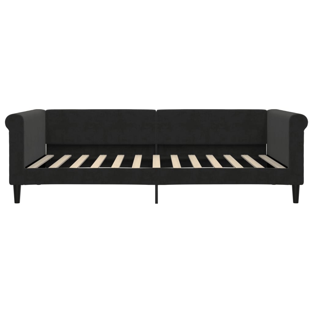 vidaXL Sofa z funkcją spania, czarna, 100x200 cm, obita aksamitem