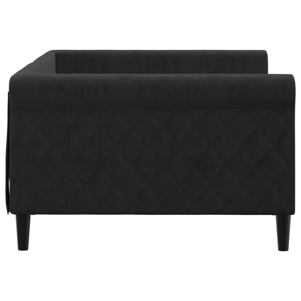 vidaXL Sofa z funkcją spania, czarna, 100x200 cm, obita aksamitem