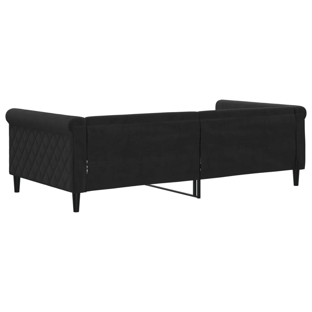 vidaXL Sofa z funkcją spania, czarna, 100x200 cm, obita aksamitem
