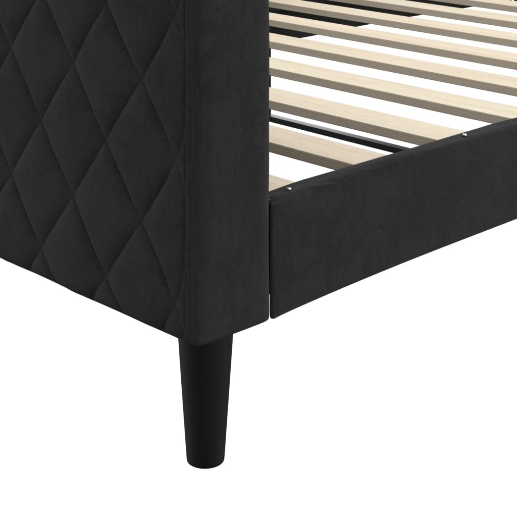 vidaXL Sofa z funkcją spania, czarna, 100x200 cm, obita aksamitem