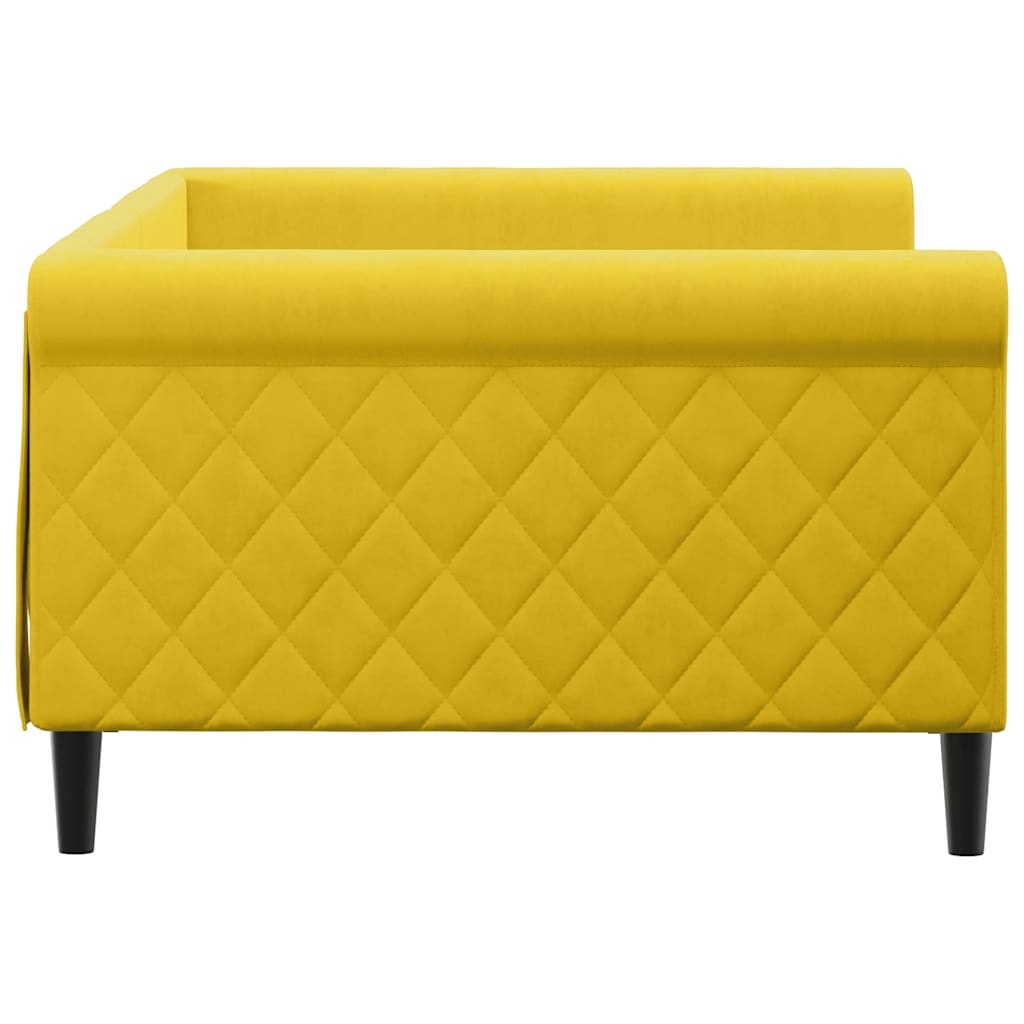 vidaXL Sofa z funkcją spania, żółta, 100x200 cm, obita aksamitem