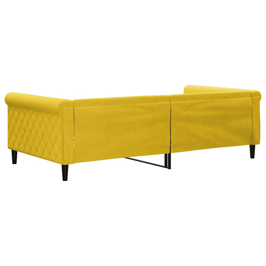 vidaXL Sofa z funkcją spania, żółta, 100x200 cm, obita aksamitem