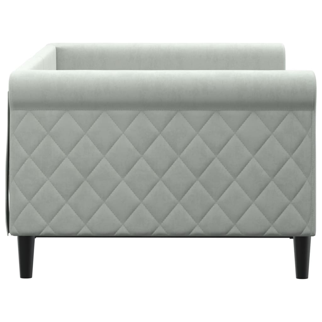 vidaXL Sofa z funkcją spania, jasnoszara, 90x190 cm, obita aksamitem