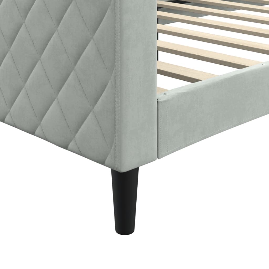 vidaXL Sofa z funkcją spania, jasnoszara, 90x190 cm, obita aksamitem