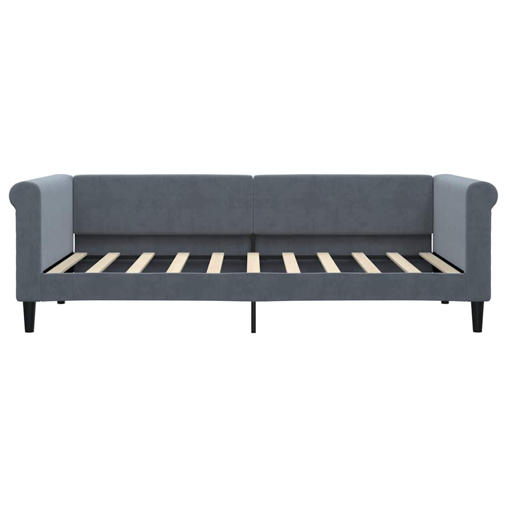 vidaXL Sofa z funkcją spania, ciemnoszara, 90x190 cm, aksamit