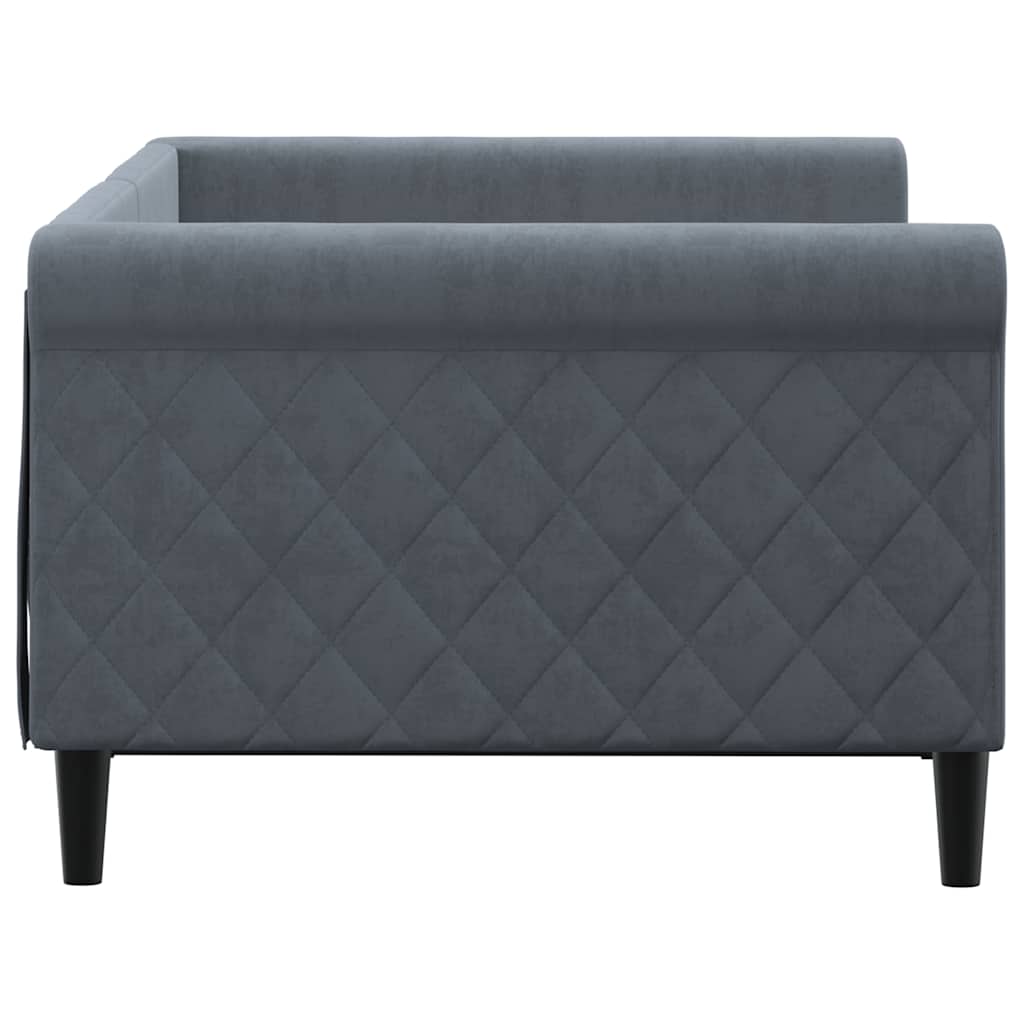 vidaXL Sofa z funkcją spania, ciemnoszara, 90x190 cm, aksamit