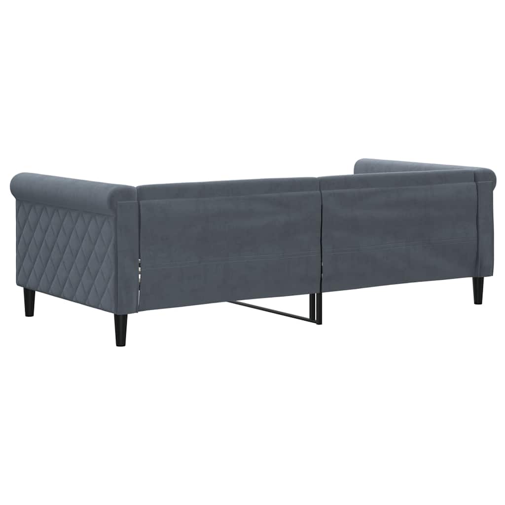 vidaXL Sofa z funkcją spania, ciemnoszara, 90x190 cm, aksamit