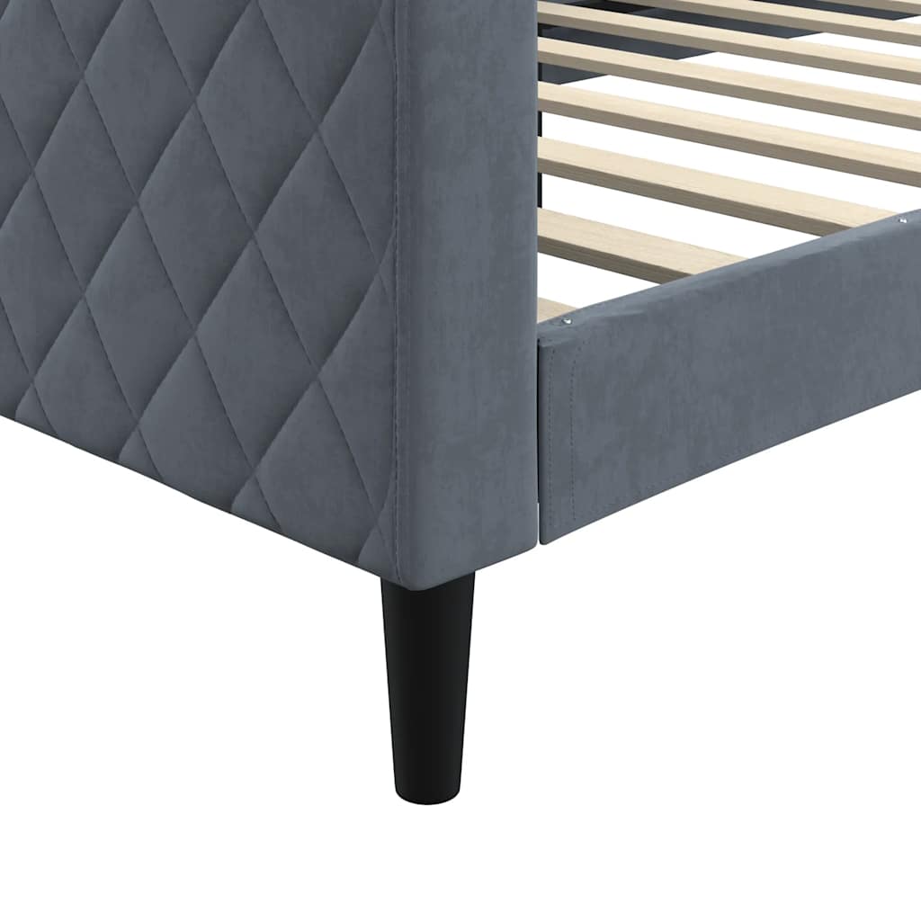 vidaXL Sofa z funkcją spania, ciemnoszara, 90x190 cm, aksamit