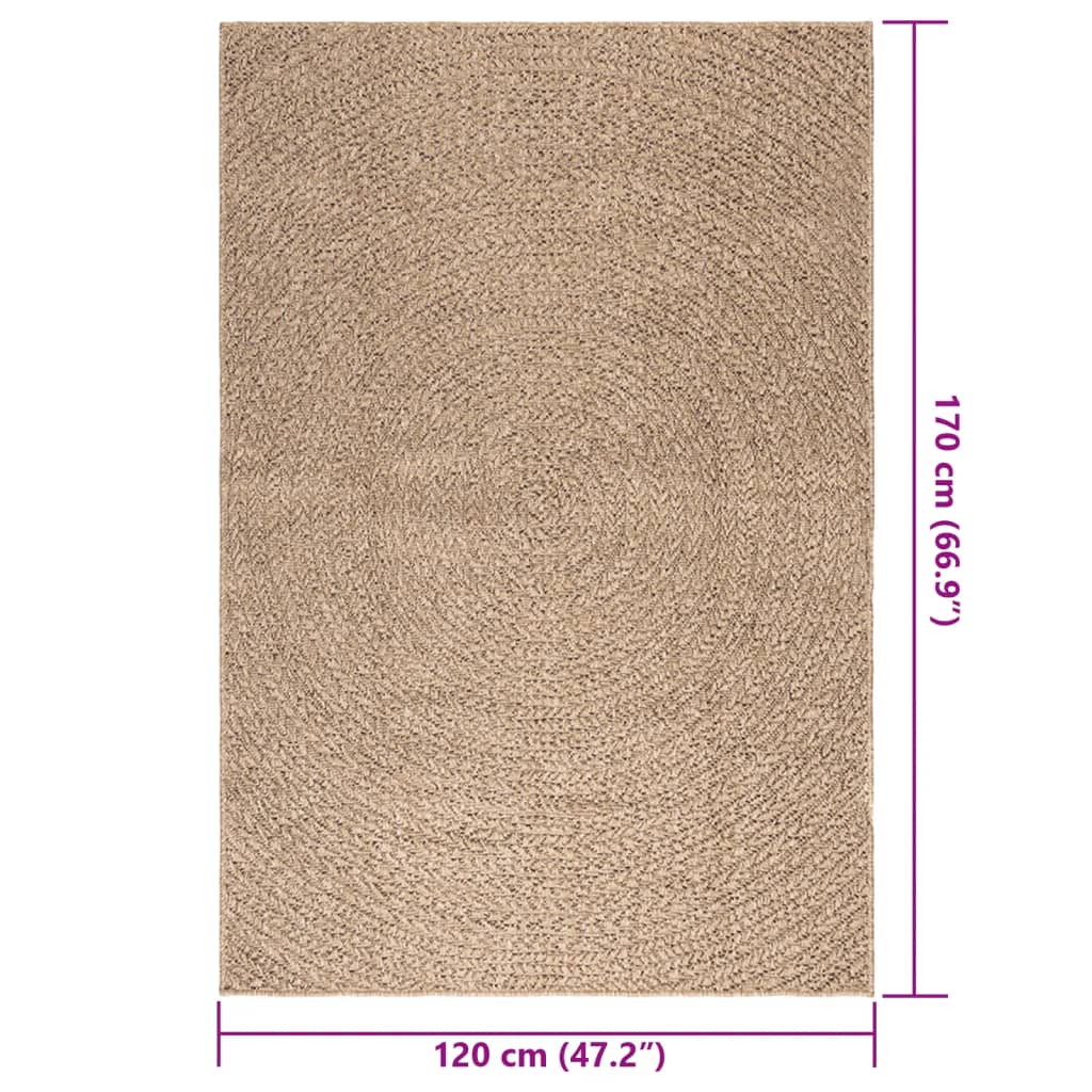 vidaXL Dywan ZIZUR, 120x170 cm, stylizowany na jutowy