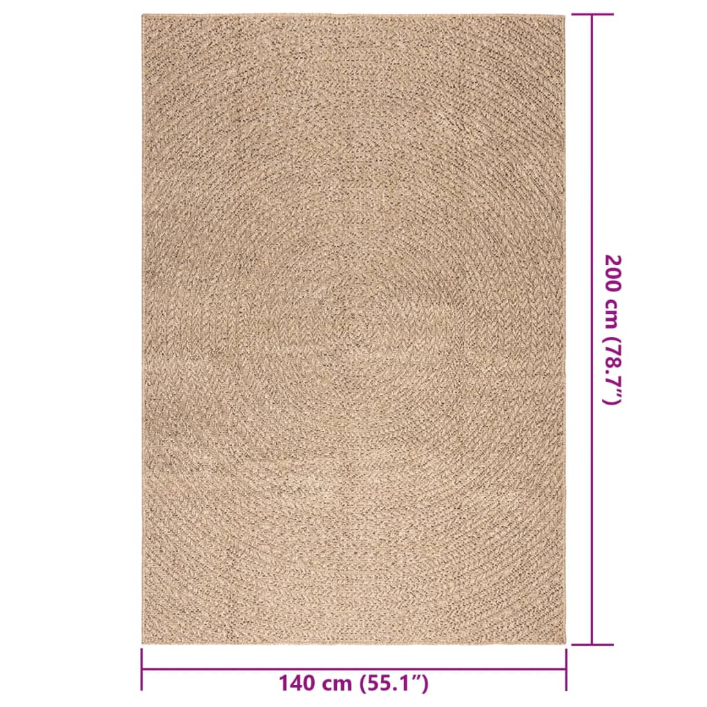 vidaXL Dywan ZIZUR, 140x200 cm, stylizowany na jutowy