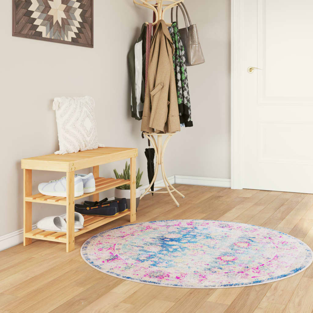 vidaXL Dywan z możliwością prania, kolorowy, Ø120 cm