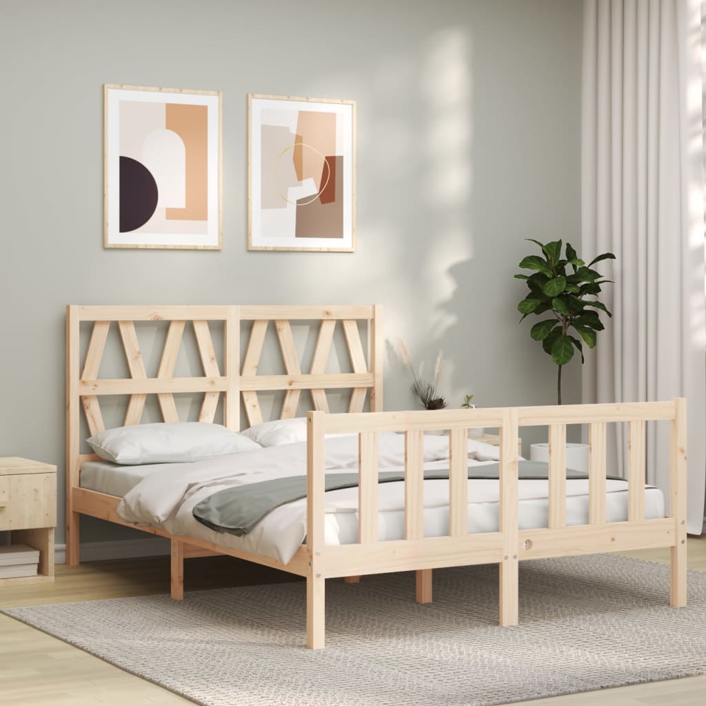 vidaXL Rama łóżka bez materaca, 140x200 cm, lite drewno sosnowe