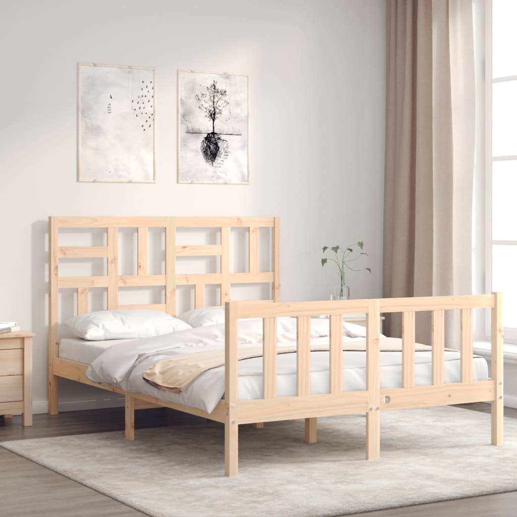 vidaXL Rama łóżka bez materaca, 140x200 cm, lite drewno sosnowe
