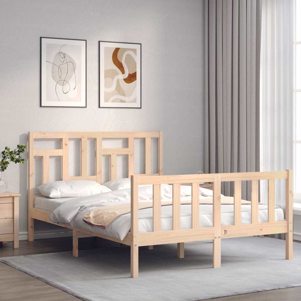 vidaXL Rama łóżka bez materaca, 140x200 cm, lite drewno sosnowe
