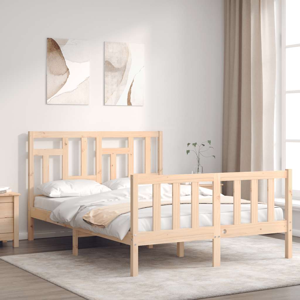 vidaXL Rama łóżka bez materaca, 140x200 cm, lite drewno sosnowe