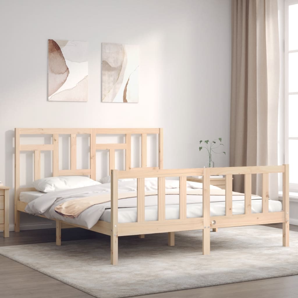 vidaXL Rama łóżka bez materaca, 160x200 cm, lite drewno sosnowe