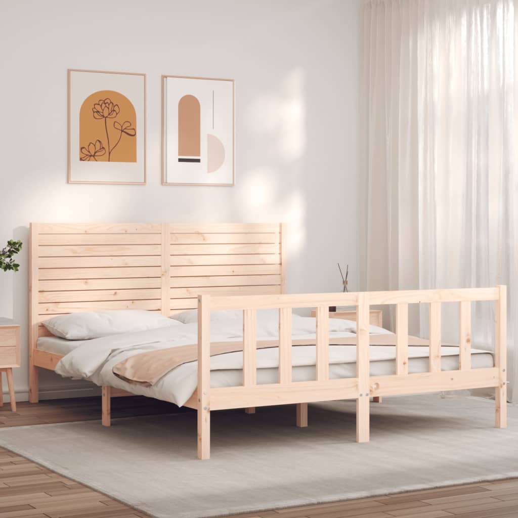 vidaXL Rama łóżka bez materaca, 160x200 cm, lite drewno sosnowe