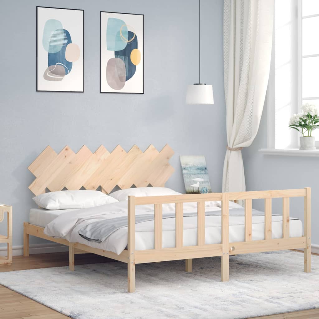 vidaXL Rama łóżka bez materaca, 160x200 cm, lite drewno sosnowe