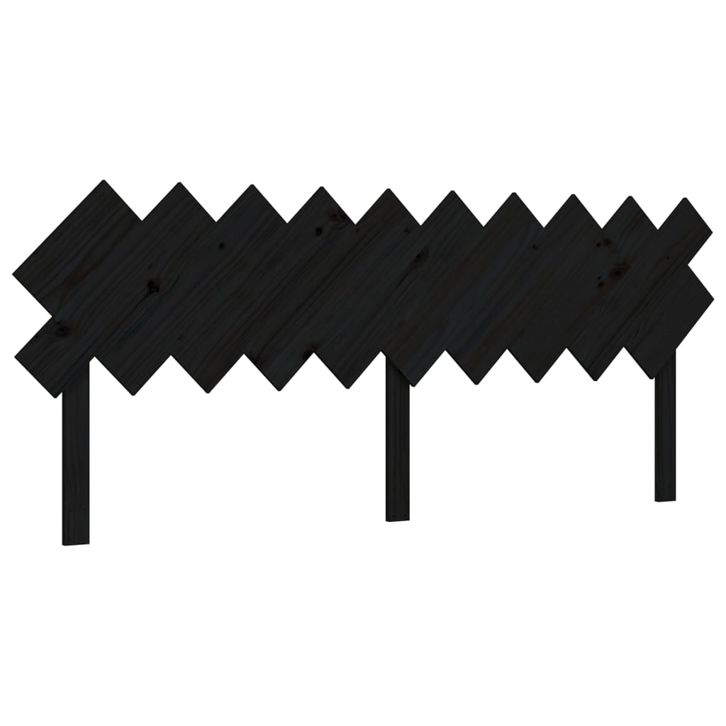 vidaXL Rama łóżka z wezgłowiem, czarna, 200x200 cm, lite drewno