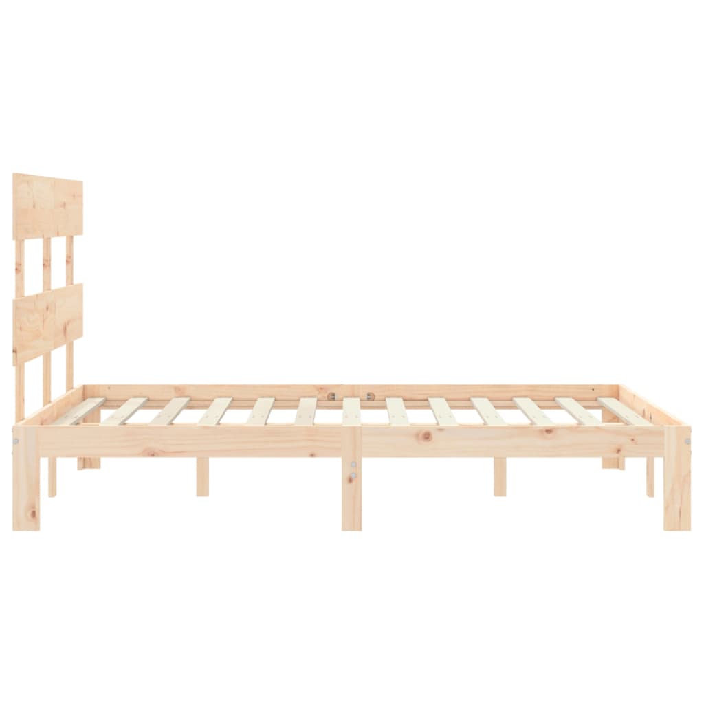 vidaXL Rama łóżka bez materaca, 140x190 cm, lite drewno sosnowe