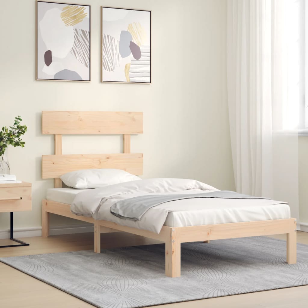 vidaXL Rama łóżka bez materaca, 90x200 cm, lite drewno sosnowe