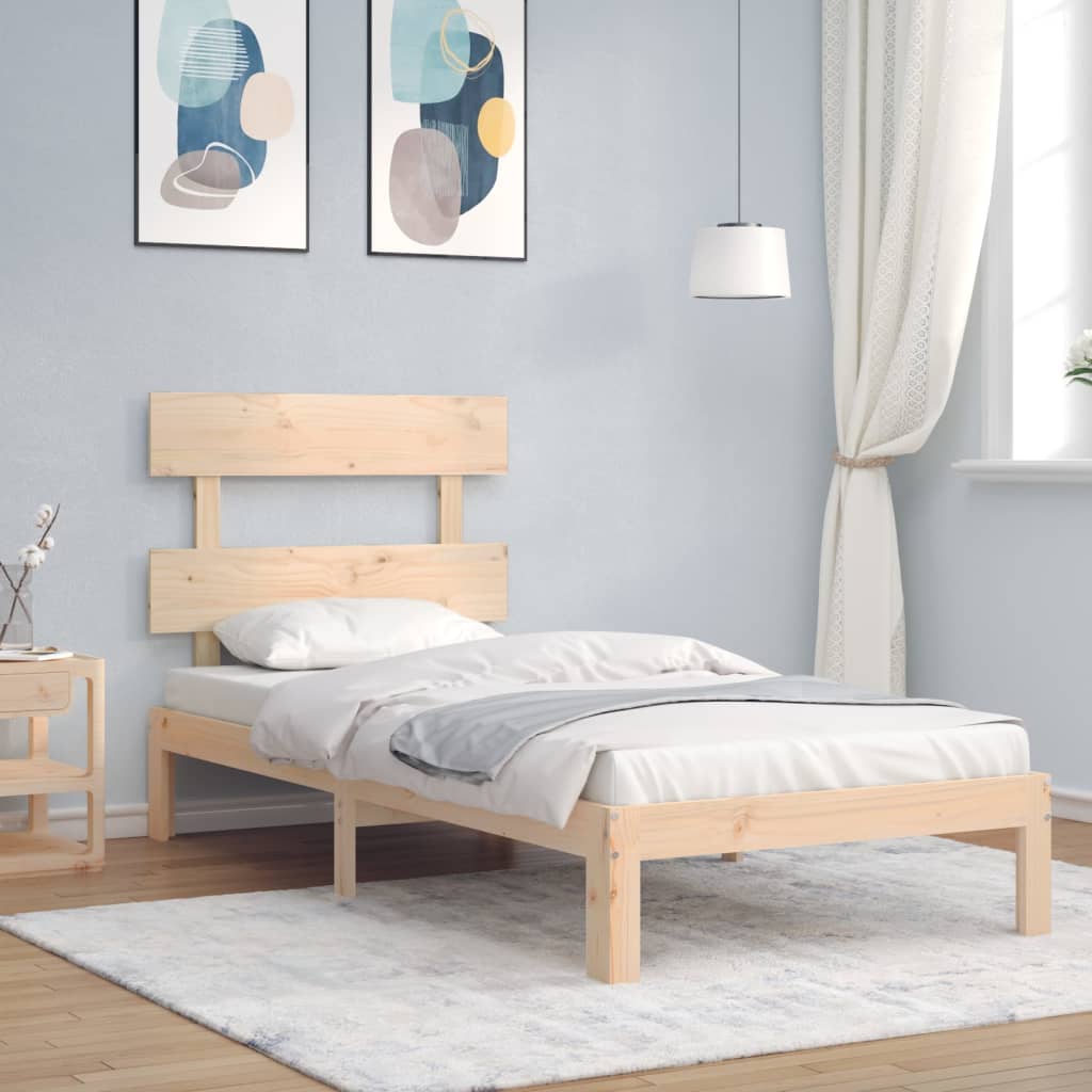 vidaXL Rama łóżka bez materaca, 90x200 cm, lite drewno sosnowe